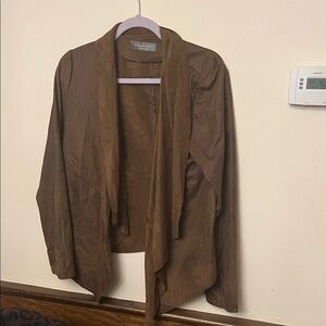 bagatelle Brown Faux-Suede Draped Jacket